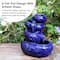 Glitzhome® 11.75" 4-Tier Cobalt Blue Tabletop Fountain with Pump